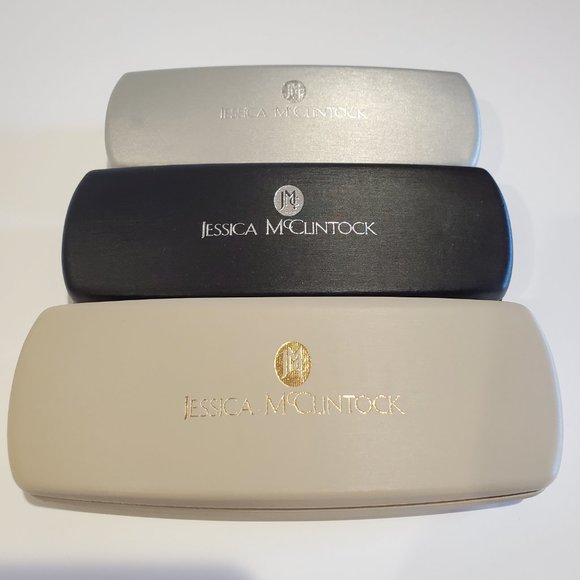 Jessica McClintock Hardshell Eyeglass Cases Black Silver Cream Blue - Picture 1 of 10
